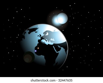 abstract black background with space in earth