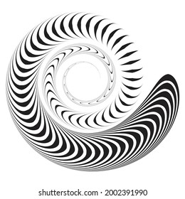 Abstract black background with spiral lines