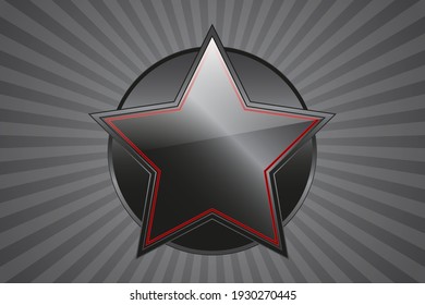 Abstract black background with star sign. Military concept illustration. Blackstar symbol.