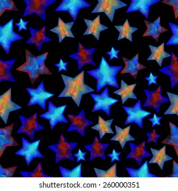 Abstract black background with stars