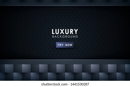 Abstract black background technology concept design. Overlap layers with paper effect on textured background. Template vector.