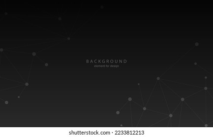 Abstract black background technology connection. Low poly, Molecule And Communication Background. Connection structure. Vector science background. Polygonal