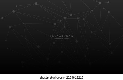 Resumen de la conexión de tecnología de fondo negro. Bajo Poli, Molécula Y Fondo De Comunicación. Estructura de conexión. Antecedentes científicos vectoriales. Polígono