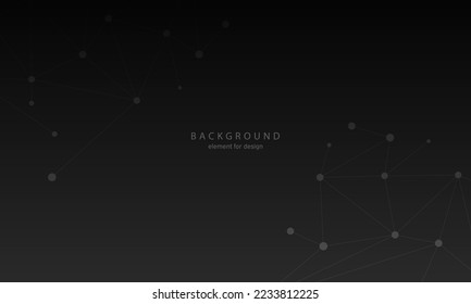Abstract black background technology connection. Low poly, Molecule And Communication Background. Connection structure. Vector science background. Polygonal