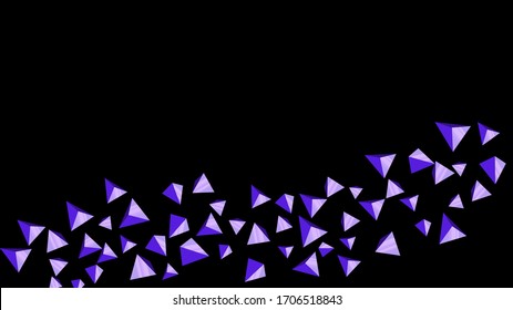 Abstract black background with triangular pyramids. Creative geometric 3D background template . Blue three-dimensional triangle pyramids on black backdrop. Abstract geometric vector illustration