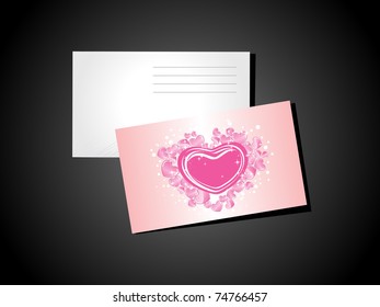 abstract black background with valentine day postcard