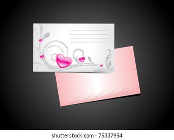 abstract black background with valentine day postcard