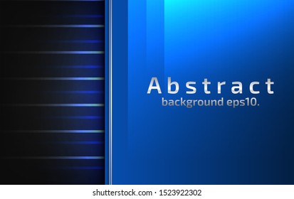 Abstract black background vector illustration overlapping on gray and blue modern geometric line design concept