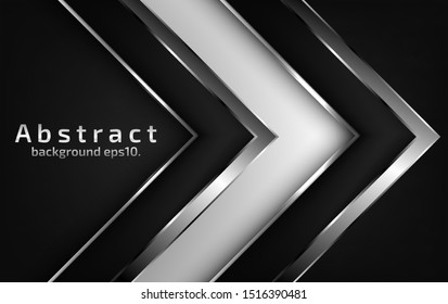 Abstract black background vector image overlapping on gray and white. Modern geometric design ideas