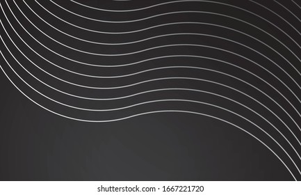 Abstract black background with wave lines