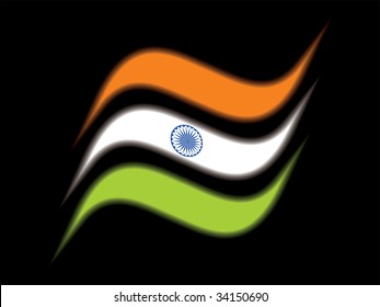 abstract black background with wavy flag