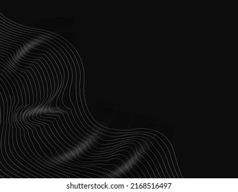 Abstrakter schwarzer Hintergrund mit Wavy Lines Motion.