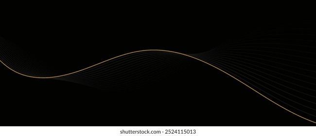 abstract black background with wavy lines.