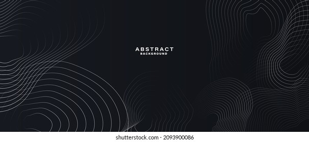 Abstract black background with white contour lines. Digital future technology concept. vector illustration.	 - Shutterstock ID 2093900086