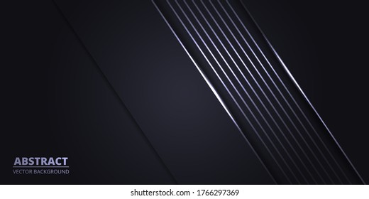 Resumen de fondo negro con línea de luz blanca en el espacio en blanco. Oscuro, lujoso, futurista, moderno y tecnológico.