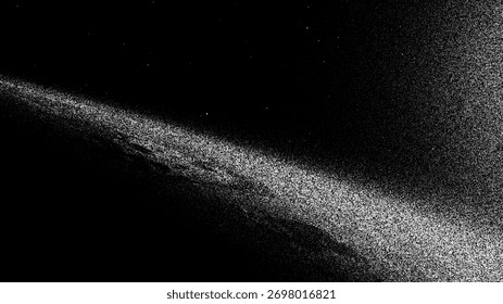 Fondo negro Abstractas con textura punteada blanca para el espacio, el universo, el concepto de galaxia. Efecto de ruido digital para un diseño moderno.