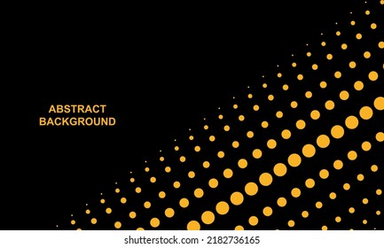 Abstract Black background with yellow circles or golden dots and place for text.Minimal design for poster, banner, flyer and presentation. Vector