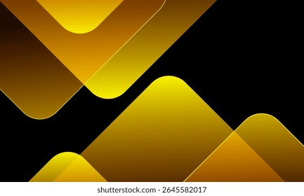 Abstract black background with yellow colour squares . Dynamic shapes composition.Vector illustration eps10. Perfect for modern projects, basktop wallpaper, business, development. Futuristic concept.