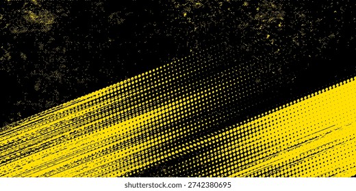 Abstract Black Background With Yellow Dots Pattern