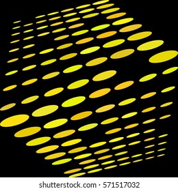 Abstract black background with yellow geometric shapes