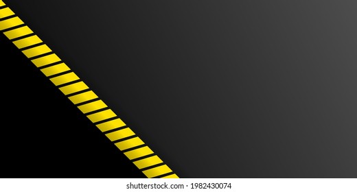 Abstract black background with yellow stripes. Flyer, banner, website or brochure vector illustration.