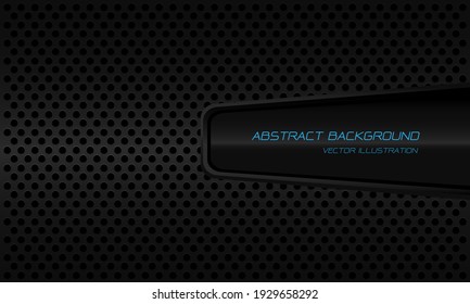 Abstract black banner with blue text on circle mesh design modern luxury futuristic background vector illustration.