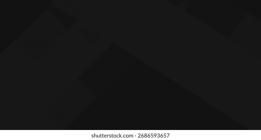 Abstract black banner design background with diagonal geometric overlay layers. Modern square shape graphic element. Suitable for covers, headers, banners, brochures, websites. Vector
