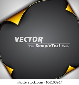 Abstract black banner with golden edges. EPS 10.