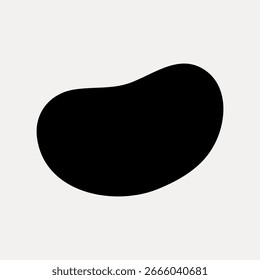 Abstractas forma de frijol negro sobre un fondo claro. Diseño minimalista con una forma de frijol negro. Sencilla y moderna, esta forma de frijol negro añade un toque único. Vector de elemento de forma orgánica.