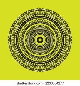 abstract black beautiful detailed flower mandala vector color changeable mehndi design
