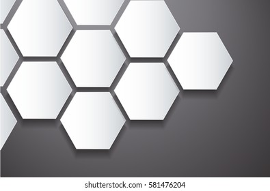 abstract black bee hive hexagon and space background