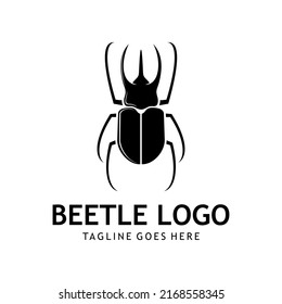 abstract black beetle logo vector