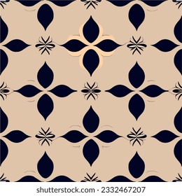 Abstract black and beige pattern with a captivating art deco aesthetic. Its seamless symmetry adds a touch of elegance, making it an ideal choice for seamless pattern designs.
