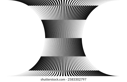 abstract black big to small irregular bulge line pattern suitable for background.