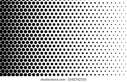 Abstract zwart groot tot klein polka dot patroon.