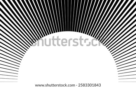 abstract black big to small sunburst line pattern suitable for background.