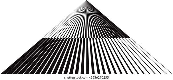 abstract black big to small triangle line pattern can be used background, wallpaper, wall cloth.