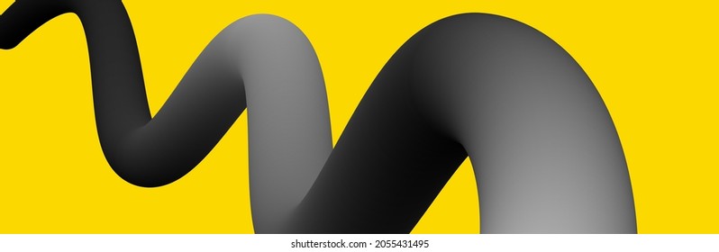 Abstract black blend curve colored banner background. Vector illustration.