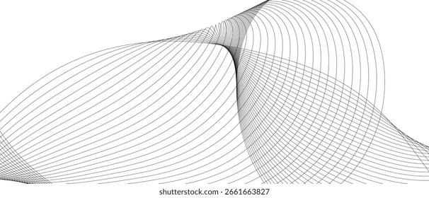 Diseño de línea de curva lisa de mezcla negra abstracta adecuado para el fondo.