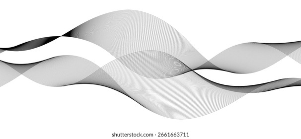 abstrakte schwarze Mischung glatte Wellenlinie Design geeignet für Hintergrund.
