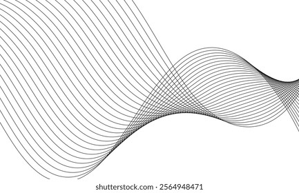 abstract black blend wave line art suitable for background.