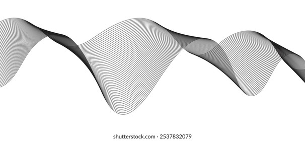 linhas de onda de mistura preta abstrata podem ser usadas fundo, papel de parede, pano de parede.