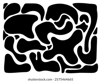 Abstract  black blob illustration background. Trendy minimal vector design for presentations, banners, posters and flyers.