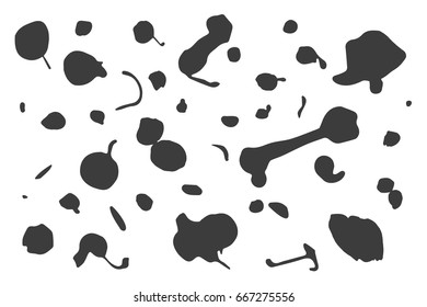Abstract black Blob Set isolated on the white Background. 