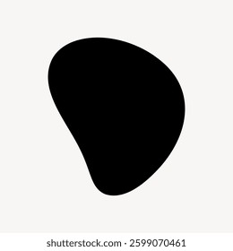Abstract black blob shape on a white background. Organic, irregular, abstract design. Simple, modern, abstract art. Minimalist, abstract shape. Minimal shape vector.