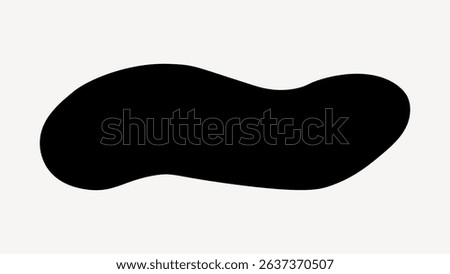 Abstract black blob shape on a white background. The blob is irregular and fluid, creating a striking contrast. Abstract art with a unique blob design. Background with copy space, vector.