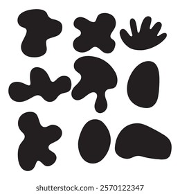 Abstract Black Blob Shapes Set for Design Inspiration vector on white background	
