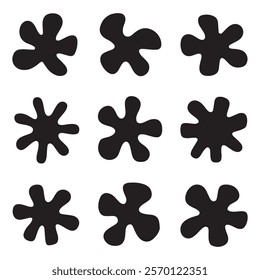Abstract Black Blob Shapes Set for Design Inspiration vector on white background	
