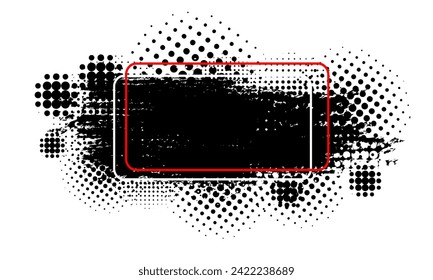 Abstract black blot object. Grunge frame. hand drawing. Not AI. Vector illustration