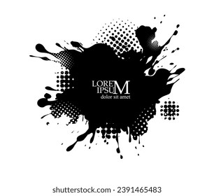 Abstract black blot object. hand drawing. Not AI, Vector illustration